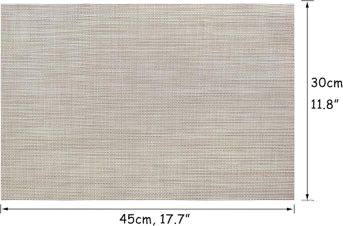 Table Placemats Dining Table Place Mats Set of 6 Heat Resistant Insulation Non-Slip Vinyl for Kitchen Dining Room 18" * 12" Beige