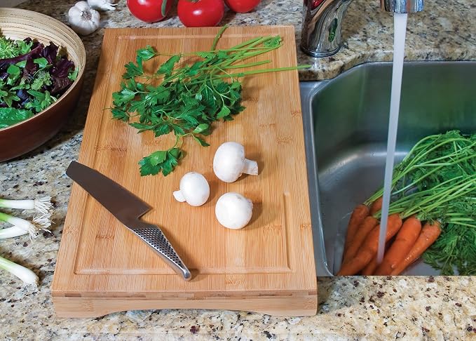 Bamboo Lg. Over The Sink/Stove Cutting Board