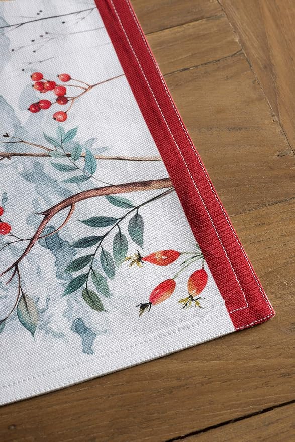 Maison d' Hermine Placemats Set of 4 Reusable 100% Cotton (13"x19") | Cloth Place Mats Washable Table Mats for Kitchen Dining Party Wedding Hotel Home Thanksgiving Christmas - Morzine