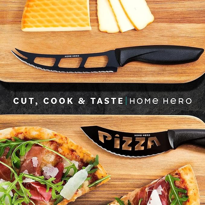 Home Hero 16-Piece Kitchen Knife Set - Knife Block Set | High Carbon Stainless Steel Knife Set with Acrylic Block, Rust-Resistant Blades & Ergonomic Handles (16-Piece)