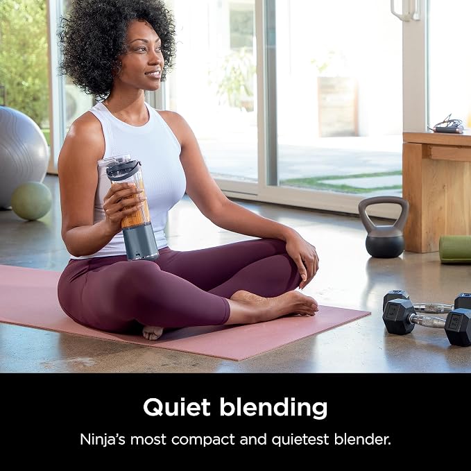 Ninja BC151NV Blast Portable Blender, Cordless, 18oz. Vessel, Personal Blender-for Shakes & Smoothies, BPA Free, Leakproof-Lid & Sip Spout, USB-C Rechargeable, Dishwasher Safe, Denim Blue (Renewed)