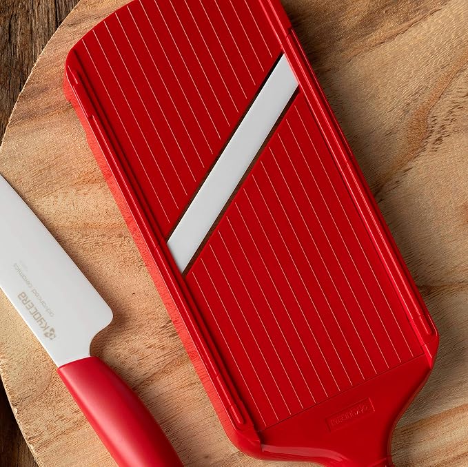 KYOCERA Double-Edged Ceramic Mandoline – Ultra-Sharp 1.5mm Precision Slicer | KYOCERA Double-Edged Mandoline Slicer: 3.5" Ceramic Blade for Fast, Two-Way 1.5mm Slicing with Safety Handguard Included