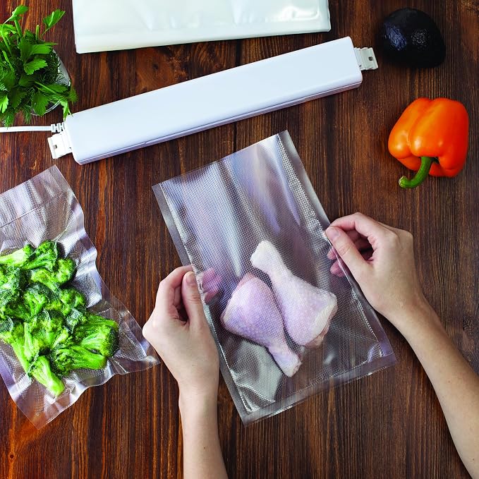 Vacuum Seal Bags, Vacuum Sealer Rolls, 2 Pack, 11 Inch & 8 Inch x 50Ft | Houseables Sous Vide Bags, Food Saver Rolls, Commercial Grade, Vaccum Sealed Storage, Microwave & Freezer Safe, Store A Meal