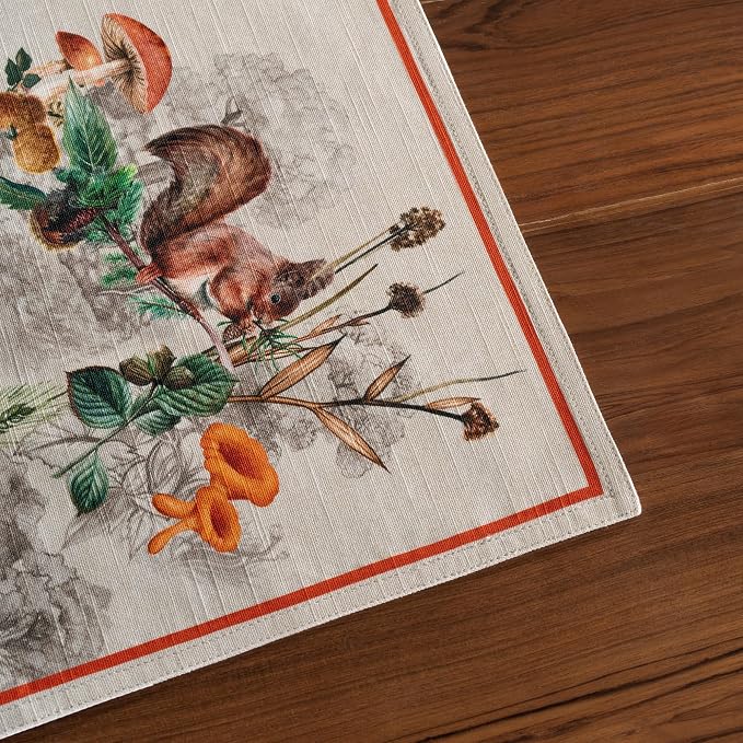 Maison d' Hermine Placemats Set of 4 Reusable 100% Cotton (13"x19") | Cloth Place Mats Washable Table Mats for Kitchen Dining Party Wedding Hotel Home Thanksgiving Christmas - Recolte