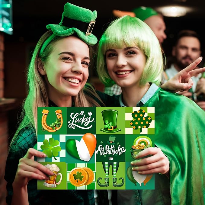 50 Pack Disposable Paper Placemats Shamrock St. Patrick's Day Placemats | Table Mats 16x11 inch Green Clover Pattern Place Mats for St. Patrick's Day Holiday Party Kitchen Dining Table Decoration