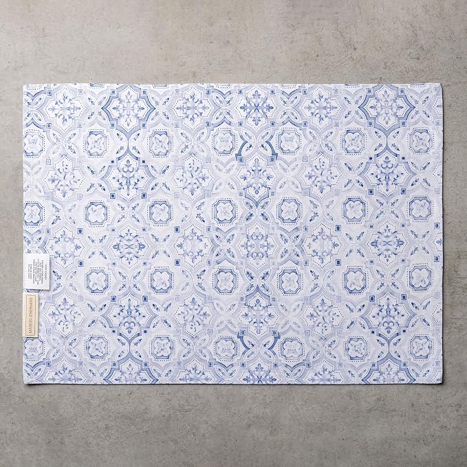 Maison d' Hermine Placemats Set of 4 Reusable 100% Cotton (13"x19") | Cloth Place Mats Washable Table Mats for Kitchen Dining Party Wedding Hotel Home Restaurant Spring Summer - Citrus