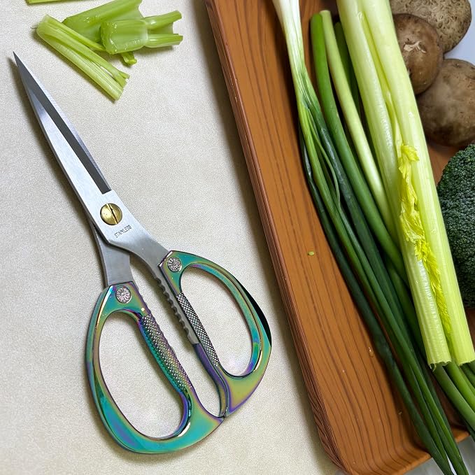 Kitchen Scissors,All Purpose Heavy Duty Kitchen Shears 7.5 Inch | Ultra Sharp Stainless Steel for Cutting Meat Vegetables Herbs BBQ, Office Fabric Craft Use