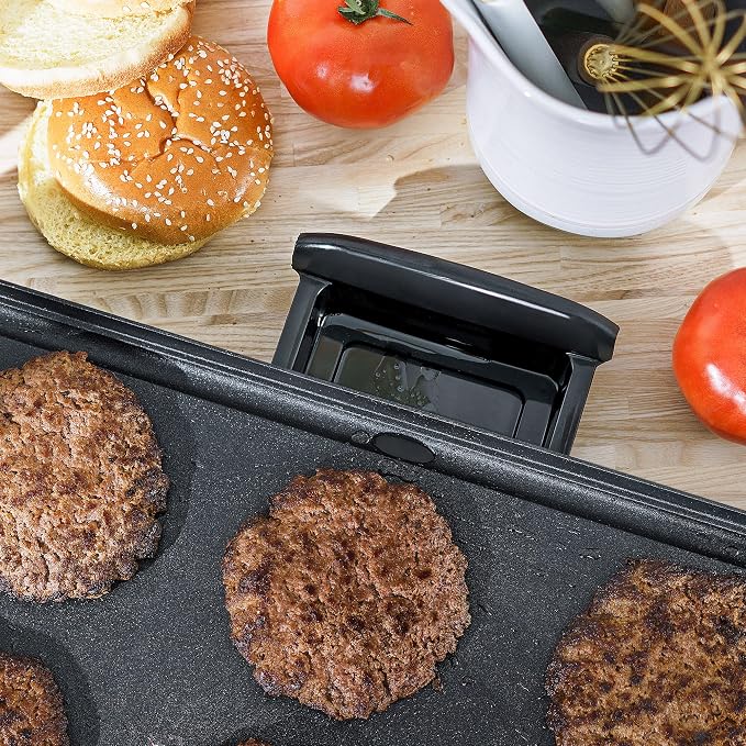 bella 10"x18" Electric Griddle with Warming Tray, Copper/Black