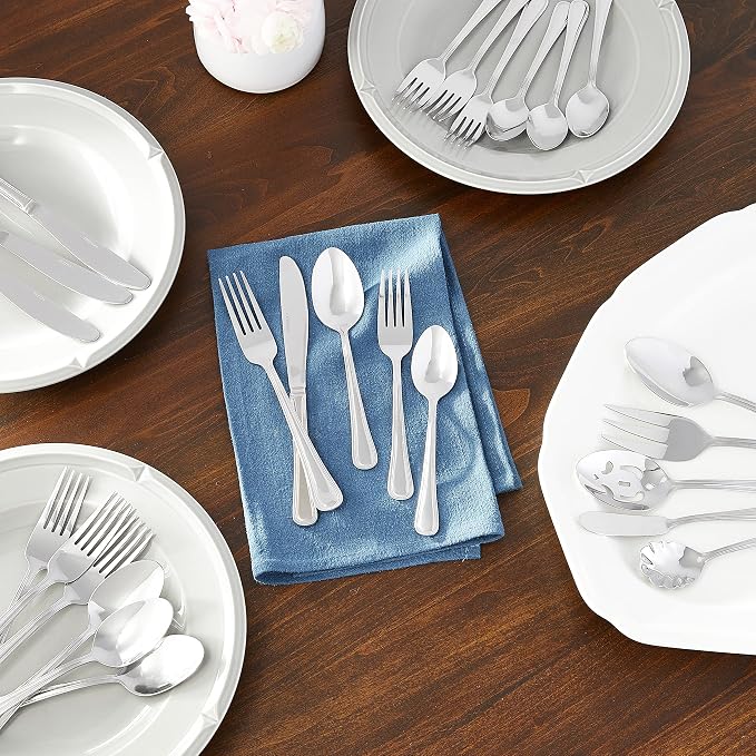 Oneida flatware 62-piece Set for 8 Flatware H081062A Tress Serving Set |(Pack of 2)