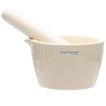 Cole-Parmer Mortar and Pestle Set, Porcelain, 275 mL