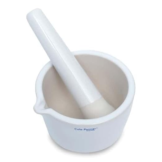 Cole-Parmer Porcelain Mortar and Pestle Set, 400 mL