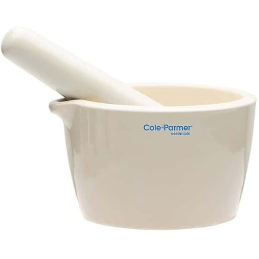 Cole-Parmer Porcelain Mortar and Pestle Set, 400 mL