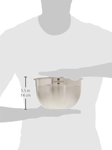 Tovolo Medium Stainless Steel Mixing Bowl 3.5 Quart Nesting Metal Bowl with Rounder Lip Edge, Dishwasher Safe Single Metal Bowl Kitchen Prep Essential, Whisking Bowl for Baking and Cooking