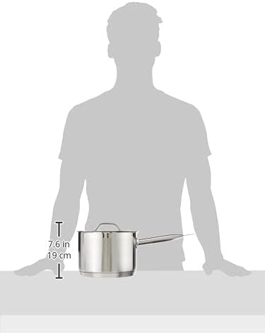 Winco 4 1/2 qt Heavy-Duty 4.5 qt Stainless Steel Sauce Pan with Cover | Even heat distribution, Secure riveted handle, Great for Cooking, Food Preparation and Restaurant Kitchens
