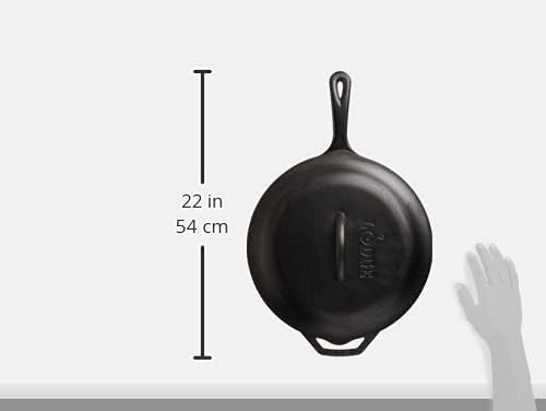 Lodge Cast Iron Covered Deep Skillet - Pre-Seasoned Deep Cast Iron Skillet with Lid - Heavy-Duty Family Size Frying Pan for Braising, Sautéing, Grilling & Everyday Cooking - 5 Quart