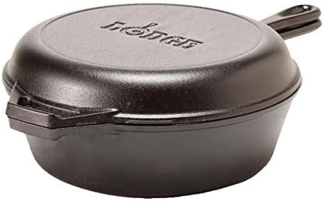 Lodge Cast Iron Combo Cooker - PFAS-Free 2-in-1 3.2 Quart Deep Pot and 10.25 Inch Skillet Set - Dutch Oven with Skillet Lid for Sourdough, Frying, and Camping - Made in the USA