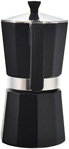 GROSCHE Milano Stovetop Espresso Maker Moka Pot 6 espresso Cup, 9.3oz Black | Cuban Coffee Maker And Italian Moka Pot For Stovetop Espresso; For Gas, Electric, And Propane Stoves With A Soft-Touch Handle