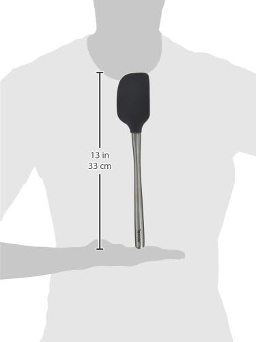 Tovolo Flex-Core Silicone Spatula with Stainless Steel Handle (Charcoal) - Kitchen Utensil & Gadget Essential for Baking, Cooking, Grilling, Apartment, & New Home / BPA-Free & Dishwasher-Safe