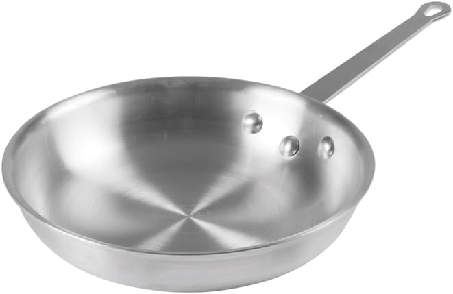 Winco AFP-10A Commercial-Grade Aluminium Fry Pan/Skillet, 10", Silver (Pack of 6)