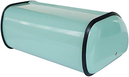 SOTECH Metal Bread Box Roll Top Vintage Breadbox for Kitchen Countertop Retro Bread Bin Holder Counter Farmhouse Bread Storage Container Blue