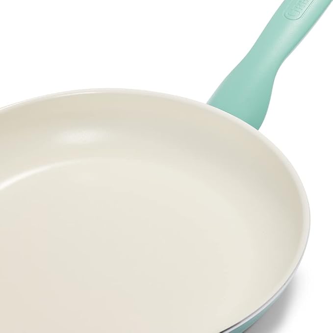GreenPan Rio Healthy Ceramic Nonstick 10" Frying Pan Skillet, PFAS-Free, Dishwasher Safe, Turquoise (Pack of 4)