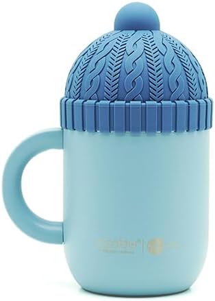asobu Happy Hat Mug – 12 oz Double-Walled Stainless Steel Insulated Cup with Beanie-Shaped Lid – Ceramic Inner Coating – Spill-Proof and Ergonomic Design for Home and Travel (Blue)