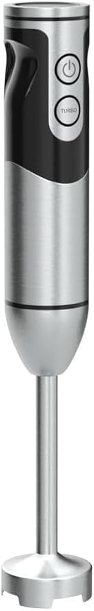 MegaWise Hand Blender, Immersion Blender Handheld 12-Speed with 80% Sharper Blades, Titanium Reinforced Stainless Steel 3-in-1 Immersion Blender,Includes Whisk and Milk Frother (3-in 1 Black)