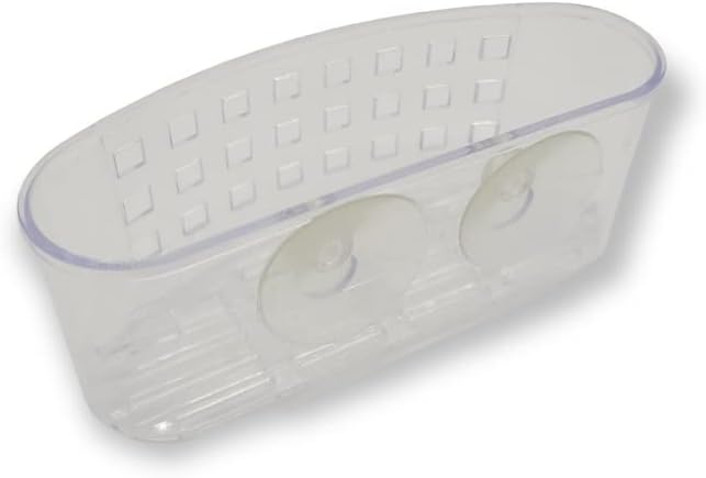 Handy Housewares Kitchen Sink Caddy Dish Soap Scrubber Sponge Holder Basket with Suction Cups - Clear (3 Pack)
