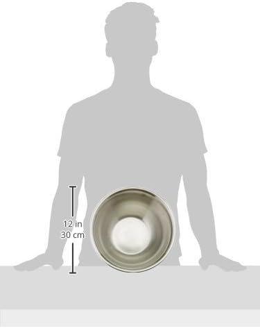 Winco 5 qt Stainless Steel Mixing Bowl | Dishwasher safe, Extra deep, Heavy-duty, Reinforced rim, Great for Salads, Sides, Pasta and Shared Dishes