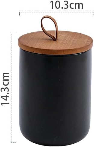 MilkyWay Ceramic Food Storage Jar, Storage Canisters with Airtight Seal Bamboo Lid Modern Design Seal Damp-Proof Kitchen Jar for Coffee, Tea, Spice and More (Black 800ml) | Airtight Seal, Modern Design, Damp-Proof, Ideal For Coffee, Tea, Spice Storage