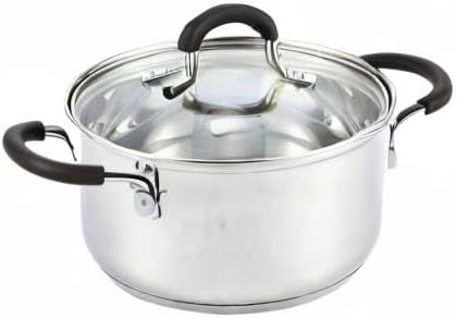 Cook N Home Professional 3 Quart Stainless Steel Stock Pot with Lid | Induction Cookware for Soup, Canning,Oven Safe, Dishwasher Safe