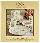 Lenox Butterfly Meadow Porcelain 18-Piece Dinnerware Set for 6 | ceramic, dishwasher safe, microwave safe | plates and bowls sets for kitchen and dining | 10.75 inch plate