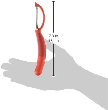Kuhn Rikon Serrated Piranha “Swivel” Peeler 7.25” Red