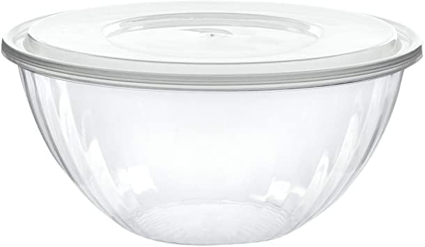 2 Swts Disposable Round Crystal Clear Serving Bowls With Lids - Party