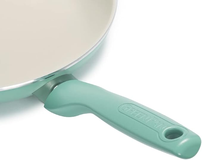 GreenPan Rio Healthy Ceramic Nonstick 10" Frying Pan Skillet, PFAS-Free, Dishwasher Safe, Turquoise (Pack of 4)