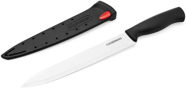 Farberware Edgekeeper Slicing Knife with Self-Sharpening Blade Cover, 8 Inch, Black