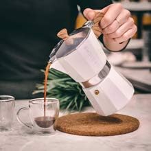 GROSCHE Milano Stovetop Espresso Maker Moka Pot 9 espresso Cup 15.2oz White | Cuban Coffee Maker And Italian Moka Pot For Stovetop Espresso; For Gas, Electric, And Propane Stoves With A Soft-Touch Handle