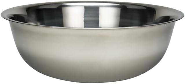 Winco 20 qt Stainless Steel Mixing Bowl | Dishwasher safe, All-purpose mixing, True capacity sizing, Great for Salads, Sides, Pasta and Shared Dishes
