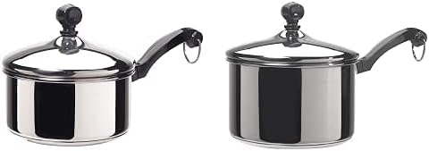 Farberware Classic Series Stainless Steel 1-Quart Covered Saucepan with Farberware Classic Stainless Steel 2-Quart Covered Saucepan