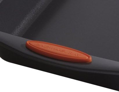 Rachael Ray Yum-o! Bakeware Oven Lovin' Nonstick Loaf Pan, 9-Inch by 5-Inch, Gray with Orange Handles