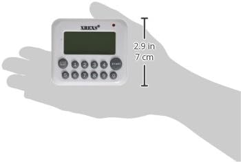 XREXS Digital Kitchen Timer Magnetic Countdown Up Cooking Timer Clock | with Magnet Back and Clip, Loud Alarm, Large Display Minutes and Seconds Directly Input-White (2 Battery Included) (DC-12)