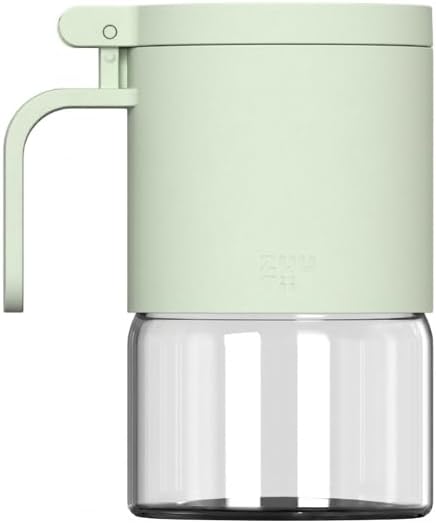 Zuutii Glass Spice Jars Moisture-Proof Spice Containers with Spoons, 10oz Spice Bottles, Mini Seasoning Storage Jars with Flapper Caps for Salt, Sugar, Peppers, Chili in Kitchen (Creamy Green)