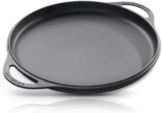 12inch Lightweight Pre-Seasoned Cast Iron Griddle Smooth Grill Pan | Non-Stick Polished Flat Pan Use with an Oven, Stove, Grill, or Campfire, Handcrafted, PFAS-Free, Non-Toxic, Easy to Clean