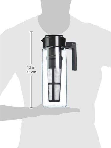 Takeya Deluxe Cold Brew Coffee Maker-BPA-Free Tritan Pitcher with Airtight Leakproof Lid,Silicone Grip Handle,Fine-Mesh Filter-Shatter-Proof,Dishwasher Safe,Made in USA-2 Quart/Black,(Pack of 4)