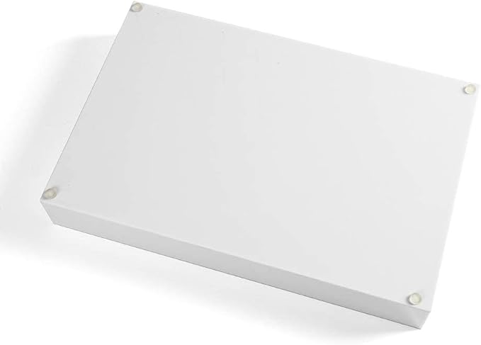 Sooyee Acrylic Serving Tray with Handles, 16" x 12", White | DecorativeTray, Plastic Tray For Breakfast, Tea, Food, Butler, Coffee Table, Ottoman, Vanity, Countertop