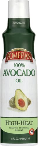 Pompeian 100% Avocado Oil Cooking Spray, Mildly Nutty Flavor, Perfect for High-Heat Cooking, Roasting and Stir-Frying, Naturally Gluten Free, Non-Allergenic, Non-GMO, No Propellant, 5 FL. OZ.