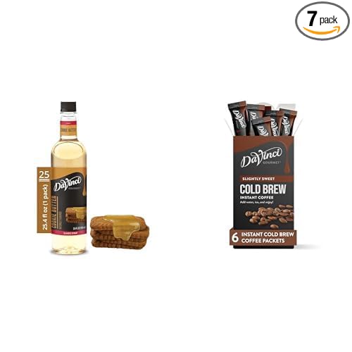 DaVinci Gourmet Cookie Butter Cold Brew At Home Starter Kit, 25.4 Fl Oz (Pack of 1) & 6 Count (Pack of 1)