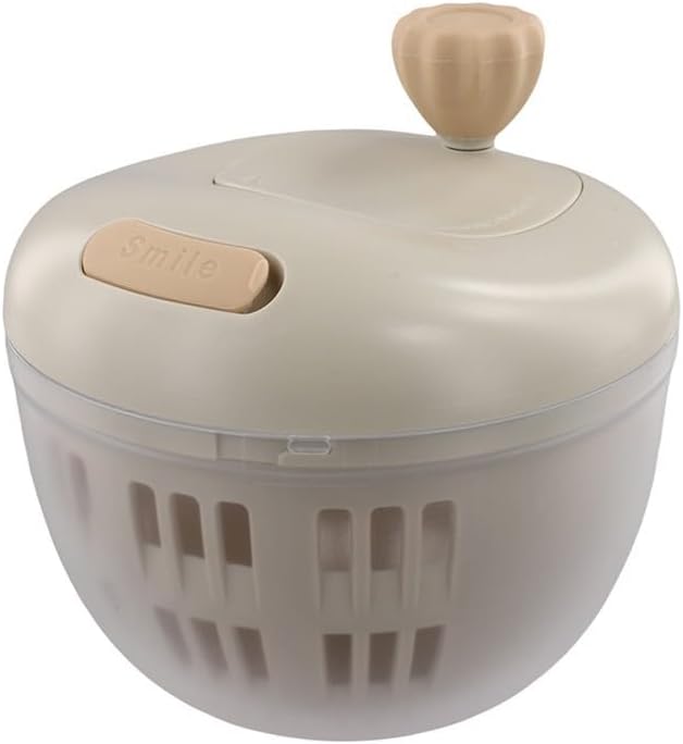 Salad Spinner with Crank Handle and Lock, Large Capacity Vegetable Dehydrator and Spin Dryer Bowl Washing and Drying Lettuce, Greens, Fruits and Vegetables,(grey)