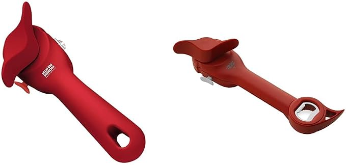 Kuhn Rikon Auto Safety LidLifter/Can Opener with Ring-Pull, 8 x 2.5 x 2.75 inches, Red & Auto Safety Master Opener for Cans, Bottles and Jars, 9 x 2.75 inches, Red