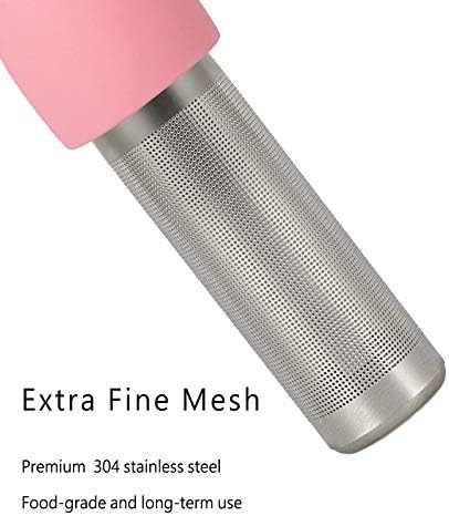 Leden Loose Leaf Tea Infuser Tea Steeper for Girl Kid Extra Fine Mesh Pink | Stainless Steel Fun Person-shaped Design Tea Strainer Filter with Silicone Handle for Loose Tea Ball for Cup Mug
